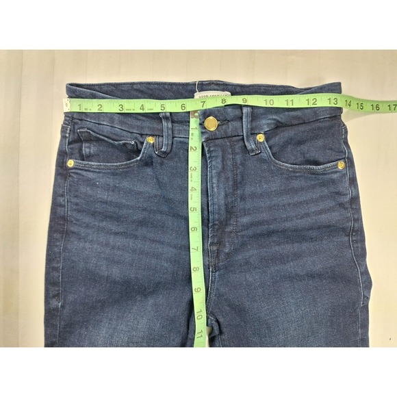 Good American Good Waist Skinny Jeans Dark Indigo Blue High Rise Size 6 /28 - Picture 4 of 7